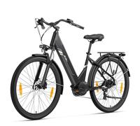 Touroll Bici elettrica 27,5 pollici, 25 km/h, cambio a 7 velocità, motore centrale da 250 W, forcella ammortizzata con blocco, pneumatici in gomma da 27,5 pollici, display LCD,Urbano 3