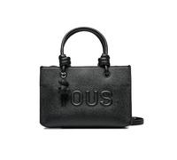 TOUS Borsa a mano nera, design strutturato con logo in rilievo, cinturino regolabile, accessorio decorativo