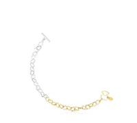 TOUS Bracciale bicolore placcato oro 18 carati placcato argento e argento Première Loi da donna con orso carosello lungo 18,5 cm diverso e sobrio Carrousel Collection
