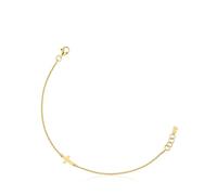 TOUS Bracciale catena con motivo a croce con placcatura in oro 18k su argento, lunghezza 17,5 cm, collezione Motivi