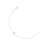 TOUS Bracciale catena con motivo floreale in argento di prima legge, lunghezza 17,5 cm, collezione Motivi