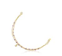 TOUS Bracciale da donna con bagno in oro 18 kt su argento sterling e ametista, collezione Bold Bear