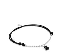 TOUS Bracciale da donna in argento Sterling con cordoncino con motivo orso in onice, lunghezza 16 cm, collezione mini colore