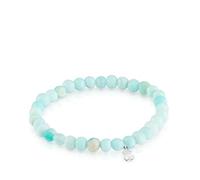 TOUS Bracciale elastico blu in vetro con motivo orso in argento sterling da donna, lunghezza 16,5 cm, collezione Basics