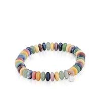 TOUS Bracciale elastico con gemme con motivo a orso in argento sterling da donna, lunghezza 16,5 cm, collezione Basics