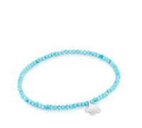 TOUS Bracciale elastico con palline rotonde di Apatite e motivo a stella in argento di prima legge, lunghezza 17 cm, collezione Motivi