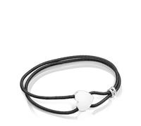 TOUS Bracciale elastico nero da donna con motivo a cuore in argento sterling collezione Sweet Dolls