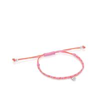 TOUS Bracciale in nylon con motivo a orso in argento di prima legge, lunghezza 17 cm, collezione Motivi