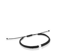 TOUS Bracciale in nylon con motivo a orso in argento di prima legge, lunghezza 17 cm, collezione Motivi