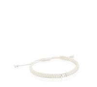 TOUS Bracciale in nylon con motivo a orso in argento di prima legge, lunghezza 17 cm, collezione Motivi