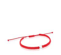 TOUS Bracciale in nylon con motivo floreale in argento di prima legge, lunghezza 17 cm, collezione Motivi