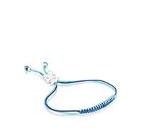 TOUS Bracciale in pizzo turchese e blu marino da donna con motivo a orso in argento first legge, collezione Bold Bear