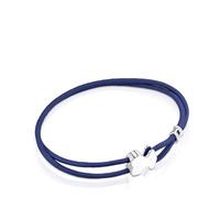 TOUS Braccialetto elastico da donna in blu con motivo orsi in argento sterling 1,1 cm, lunghezza 17 cm, semplice e versatile, collezione Sweet Dolls