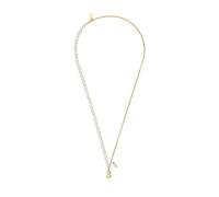 TOUS Collana corta da donna con motivo orso con bagno d'oro su argento first sterling, perle coltivate e topazio, collezione Bold Bear