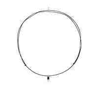 TOUS Collana in argento Sterling con cordoncino a forma di cuore e orso in onice da donna, lunghezza 75 cm, collezione mini colore