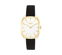 TOUS Heritage 3000136300 Women’s Analog Watch - Gold IP Steel, Black Leather