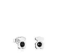 TOUS I-Bear, orecchini piccoli da donna a forma di orso in argento Sterling con onice, 10 mm, collezione
