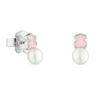 TOUS Mini Colore - Orecchini in argento con quarzite rosa e perla