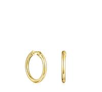 TOUS Orecchini a cerchio da donna con bagno in oro 18 kt su argento di prima legge, collezione Basics