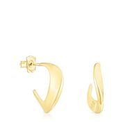 TOUS Orecchini a cerchio da donna con bagno in oro 18 kt su argento sterling collezione Gregal
