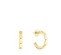TOUS Orecchini a cerchio da donna con bagno in oro 18 kt su argento sterling collezione Straight