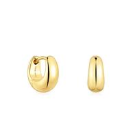 TOUS Orecchini a cerchio da donna corti con bagno in oro 18 kt su argento di prima legge, collezione Basics