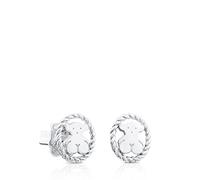 TOUS Orecchini da donna in argento Sterling con chiusura a pressione, misura 0,95 cm, senza tempo ed elegante, collezione Camee, Mediano, Argento sterling, Non applicabile.