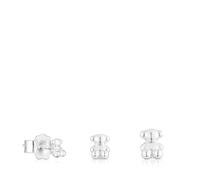 TOUS Orecchini da donna in argento Sterling, confezione da 3 orecchini da 4,5 a 6 mm, collezione Bold Bear, 4-6mm, Argento Sterling, Non applicabile.