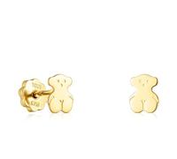 TOUS Orecchini in oro giallo 18kt per neonati e ragazze, con motivo a orso, discreti e classici, collezione Baby, U, Oro giallo, Nessuna pietra preziosa