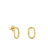 TOUS Orecchini piccoli da donna con bagno in oro 18 kt su argento sterling collezione Hold ovale