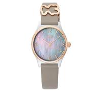 TOUS Orologio analogico con bracciale in pelle, acciaio e quadrante in madreperla Epic Icon, Braccialetto nero, Classico