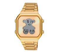 TOUS Orologio digitale D-Bear con bracciale in acciaio IPG dorato