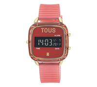 TOUS Orologio digitale in policarbonato rosso con cinturino in silicone D-Logo Fresh