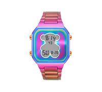 TOUS Orologio digitale con bracciale in acciaio IP iridscente D-Bear, multicolore