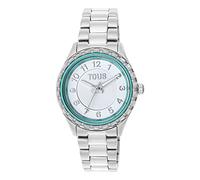 Orologio analogico con bracciale in acciaio e ghiera interna in alluminio verde menta Mini T-Bear