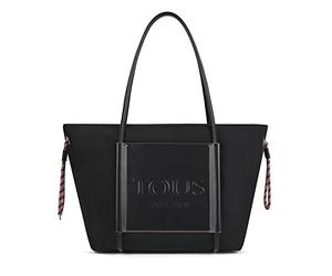 TOUS XL EMPIRE Soft - Borsa tote con chiusura a zip, Nero, 17x52x29.5 cm