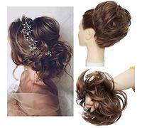 Tousled - Extension per chignon, con elastico in gomma, sintetiche, per coda di cavallo, da donna, colore nero scuro
