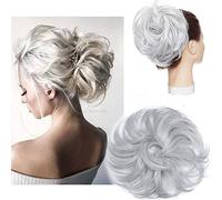 Tousled - Extension per chignon, con elastico in gomma, sintetiche, per coda di cavallo, da donna, colore nero scuro