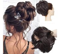 Tousled - Extension per chignon, con elastico in gomma, sintetiche, per coda di cavallo, da donna, colore nero scuro