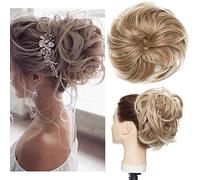 Tousled - Extension per chignon, con elastico in gomma, sintetiche, per coda di cavallo, da donna, colore nero scuro