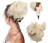 Tousled - Extension per chignon, con elastico in gomma, sintetiche, per coda di cavallo, da donna, colore nero scuro