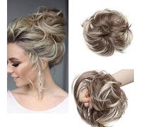 Tousled - Extension per chignon, con elastico in gomma, sintetiche, per coda di cavallo, da donna, colore nero scuro