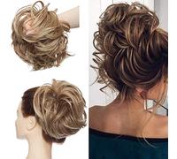 Tousled - Extension per chignon, con elastico in gomma, sintetiche, per coda di cavallo, da donna, colore nero scuro