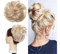 Tousled - Extension per chignon, con elastico in gomma, sintetiche, per coda di cavallo, da donna, colore nero scuro