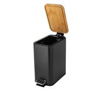 TouSuaRSi Pattumiera da cucina, pattumiera a pedale, 5 l, cestino interno per la spazzatura (29 x 13,5 x 27 cm), rettangolare (nero)