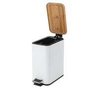 TouSuaRSi Pattumiera da cucina, pattumiera a pedale, 5 l, cestino interno per la spazzatura (29 x 13,5 x 27 cm), rettangolare (bianco)