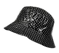 Toutacoo, Cappello da Pioggia in Vinile Impermeabile (01-Nero A Pois, S)