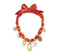 TOVABA, collana da donna con sciarpa in seta, catena in tessuto rosso con ciondolo a stella marina e conchiglia, gioiello bohémien per un look marittimo estivo e vacanziero