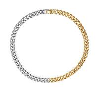 TOVABA Collana Donna Choker - Collo Cubano Bicolor Oro e Argento in Metallo Antiossidante, Regolabile per Occasioni Giornaliere e Speciali