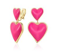 TOVABA Orecchini Clip Donna Cuore Rosa, Orecchini A Clip Colore Oro Ipoallergenici E Resistenti, Design Elegante E Moderno, Regalo Per Occasioni Speciali E Uso Quotidiano